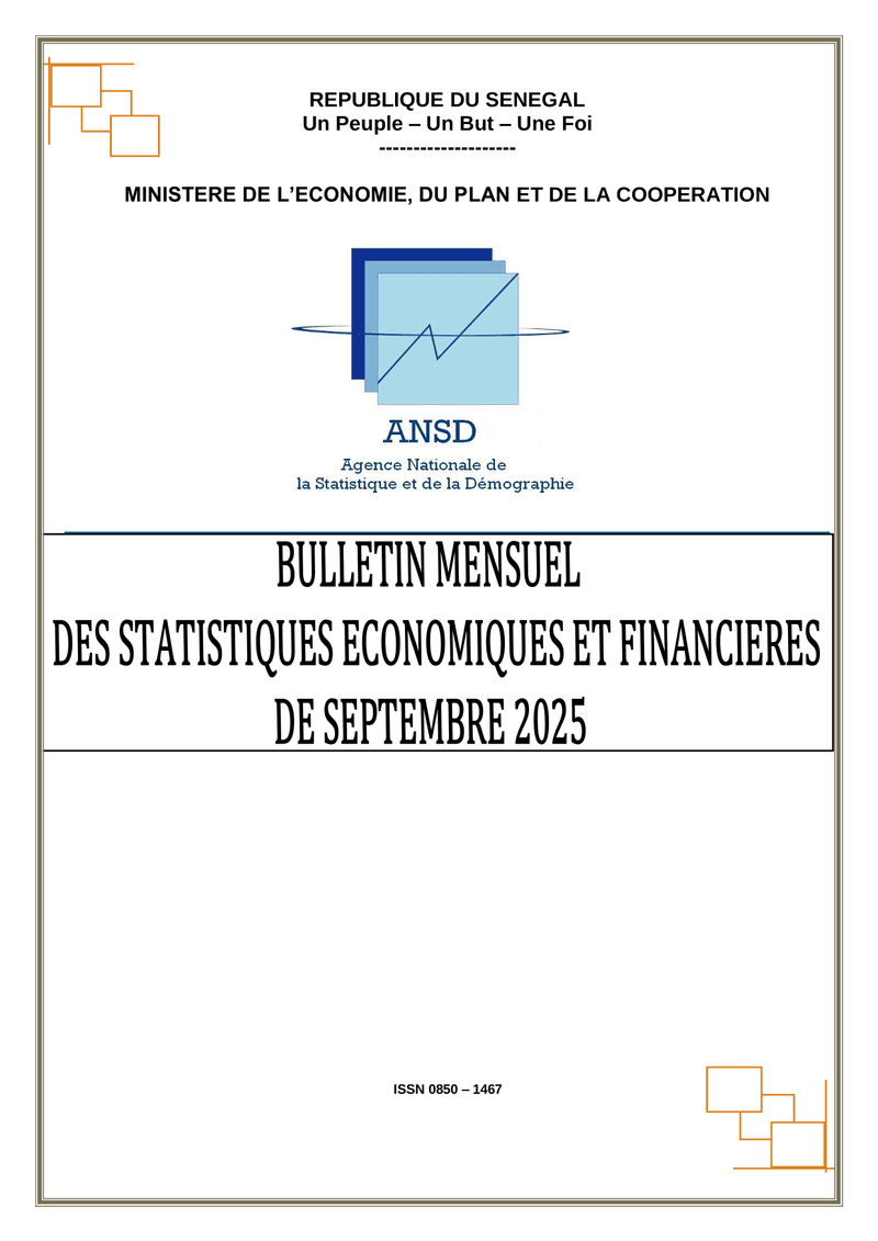Bulletin mensuel des statistiques économiques et financières de septembre 2025 – ANSD