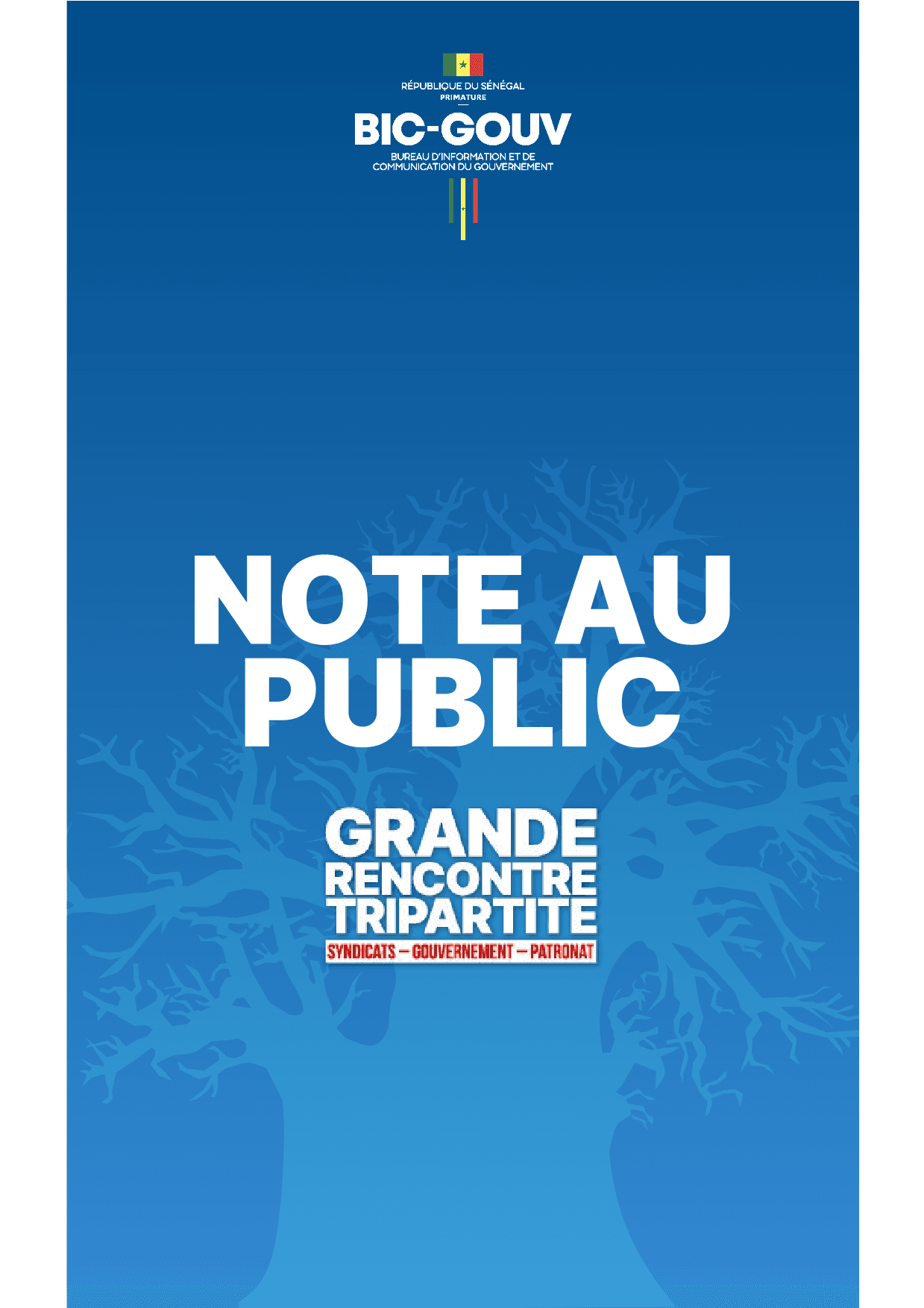 Note au public - rencontre Syndicats-Gouvernement-Patronat