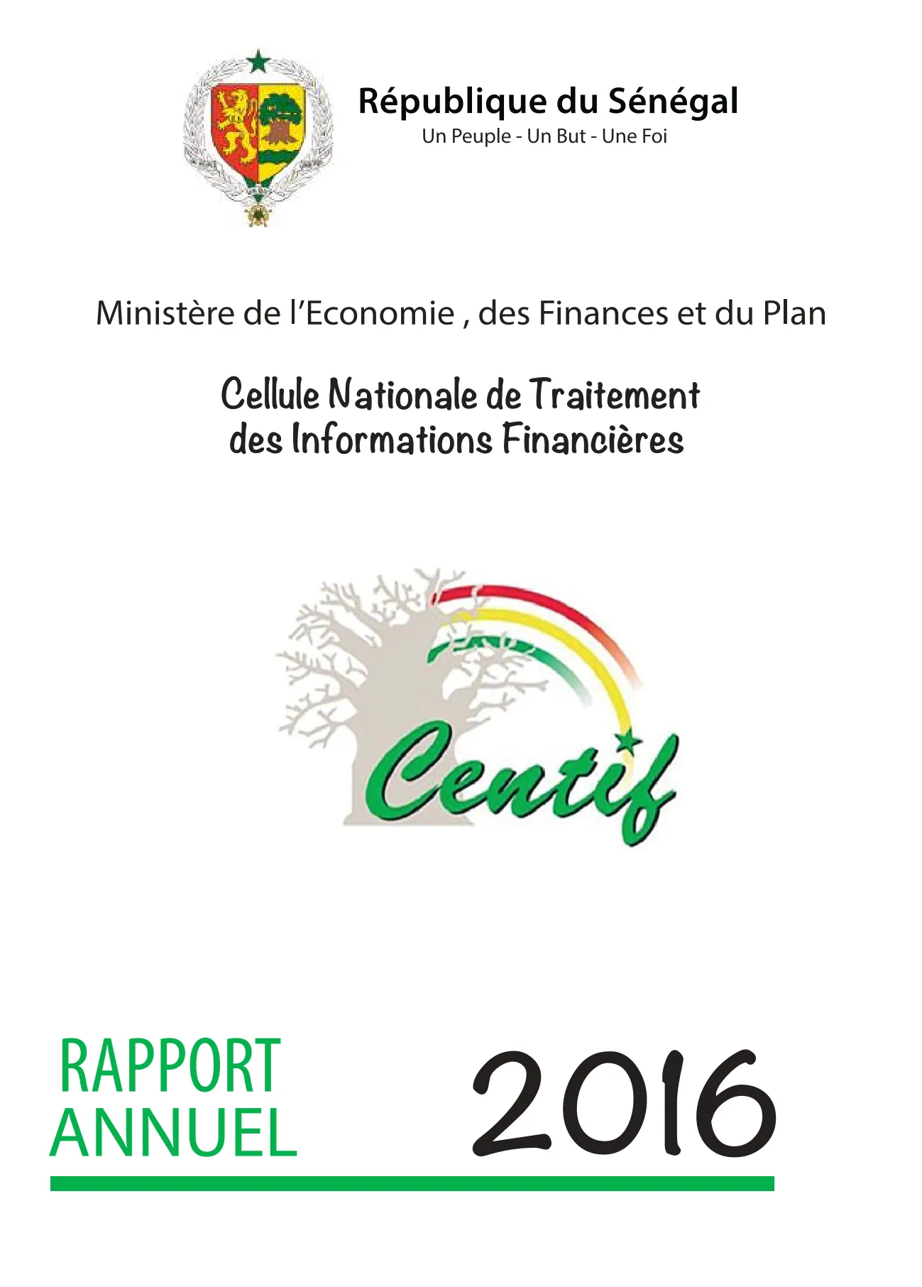 CENTIF Rapport d'activité 2016
