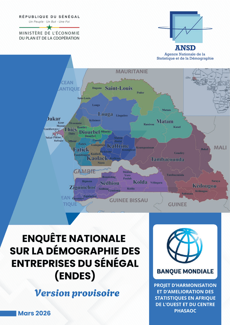 Rapport de l’Enquête nationale sur la démographie des entreprises du Sénégal (ENDES) 2026 – ANSD