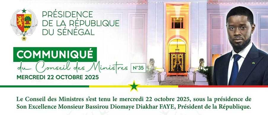 Conseil des ministres du 22 Octobre 2025