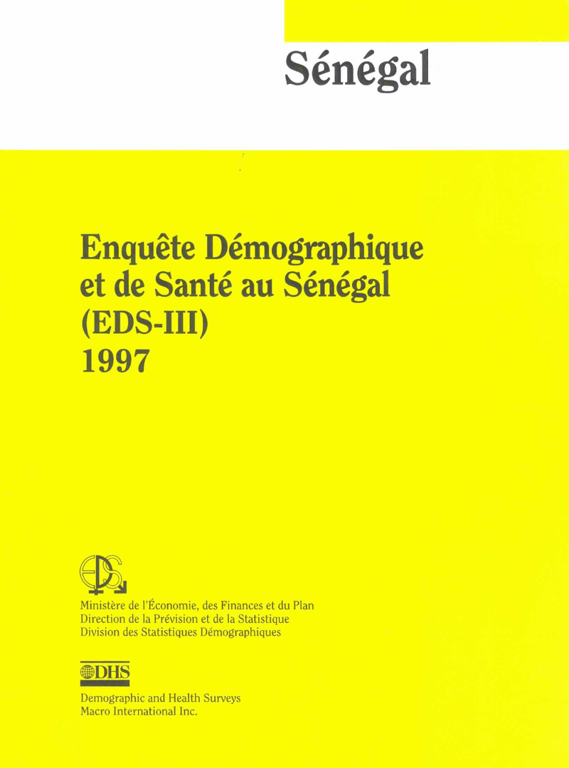 Enquête démographique et de santé au Sénégal (EDS-III) 1997 – Direction de la Prévision et de la Sta