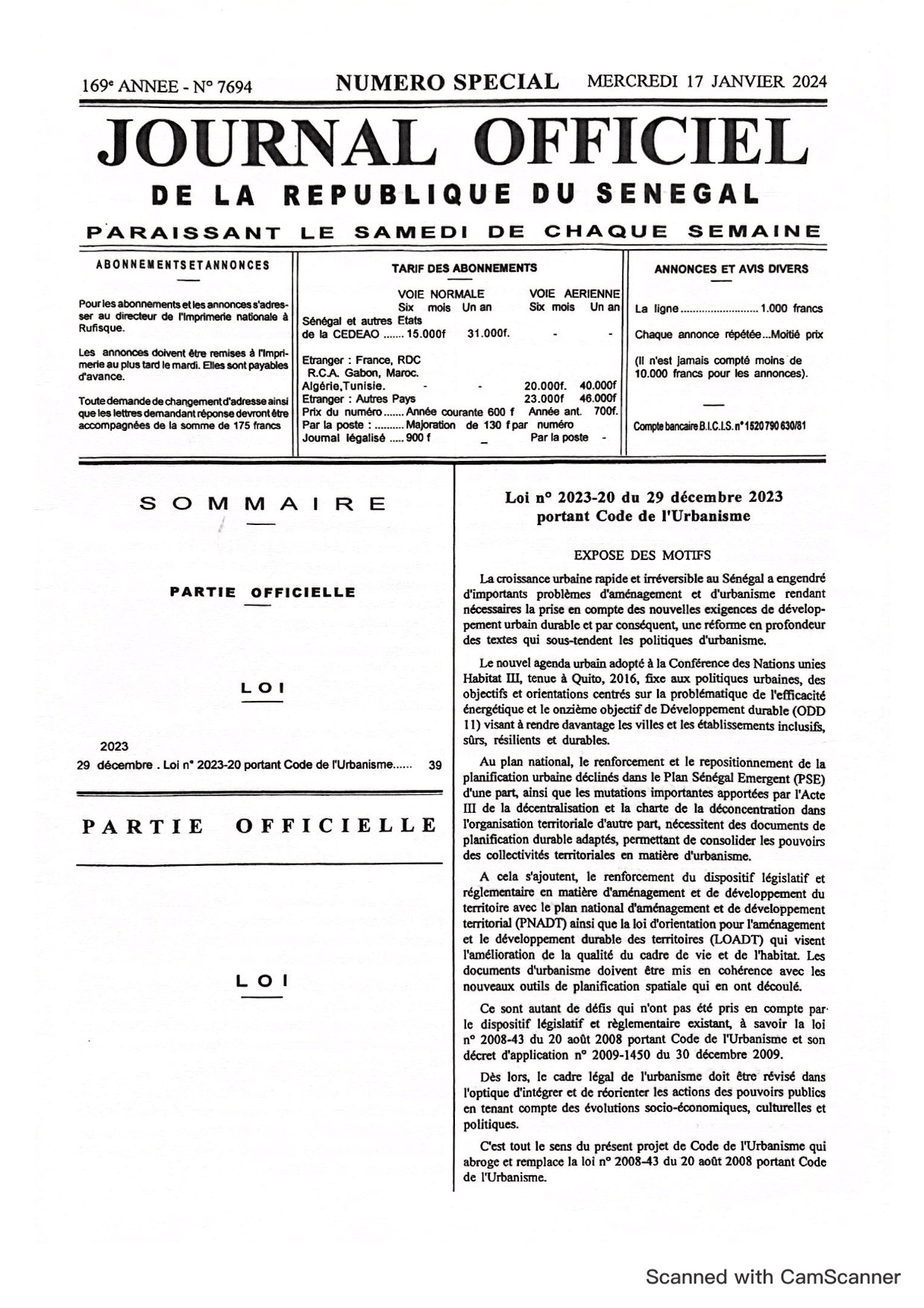 Code de l'urbanisme