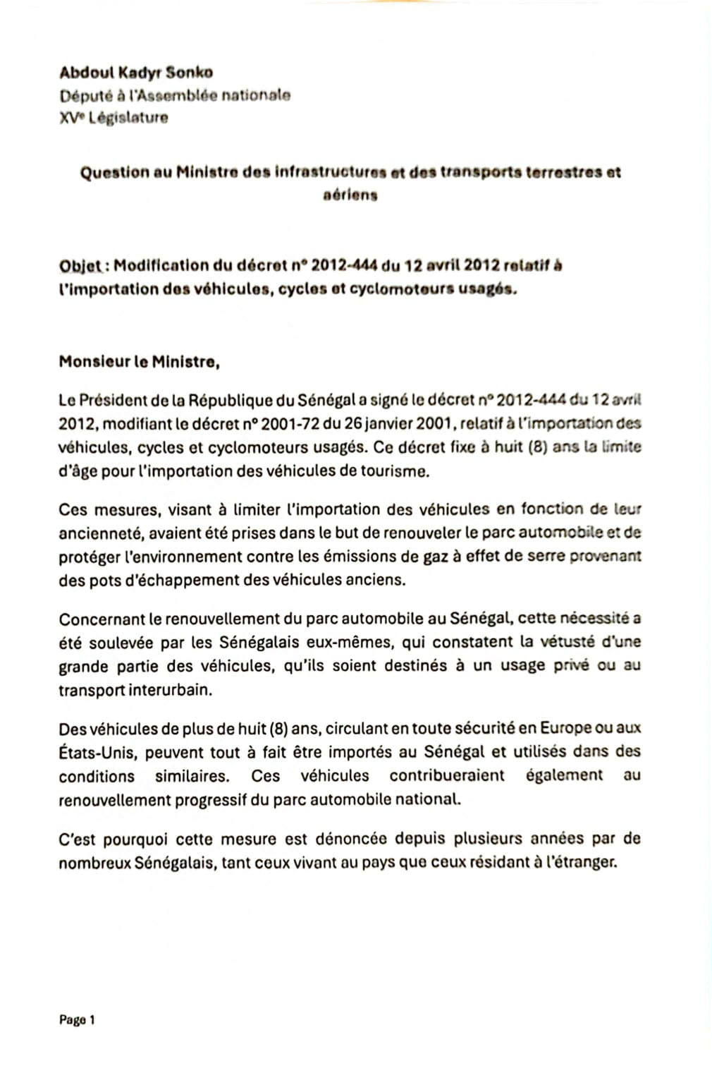 Document joint