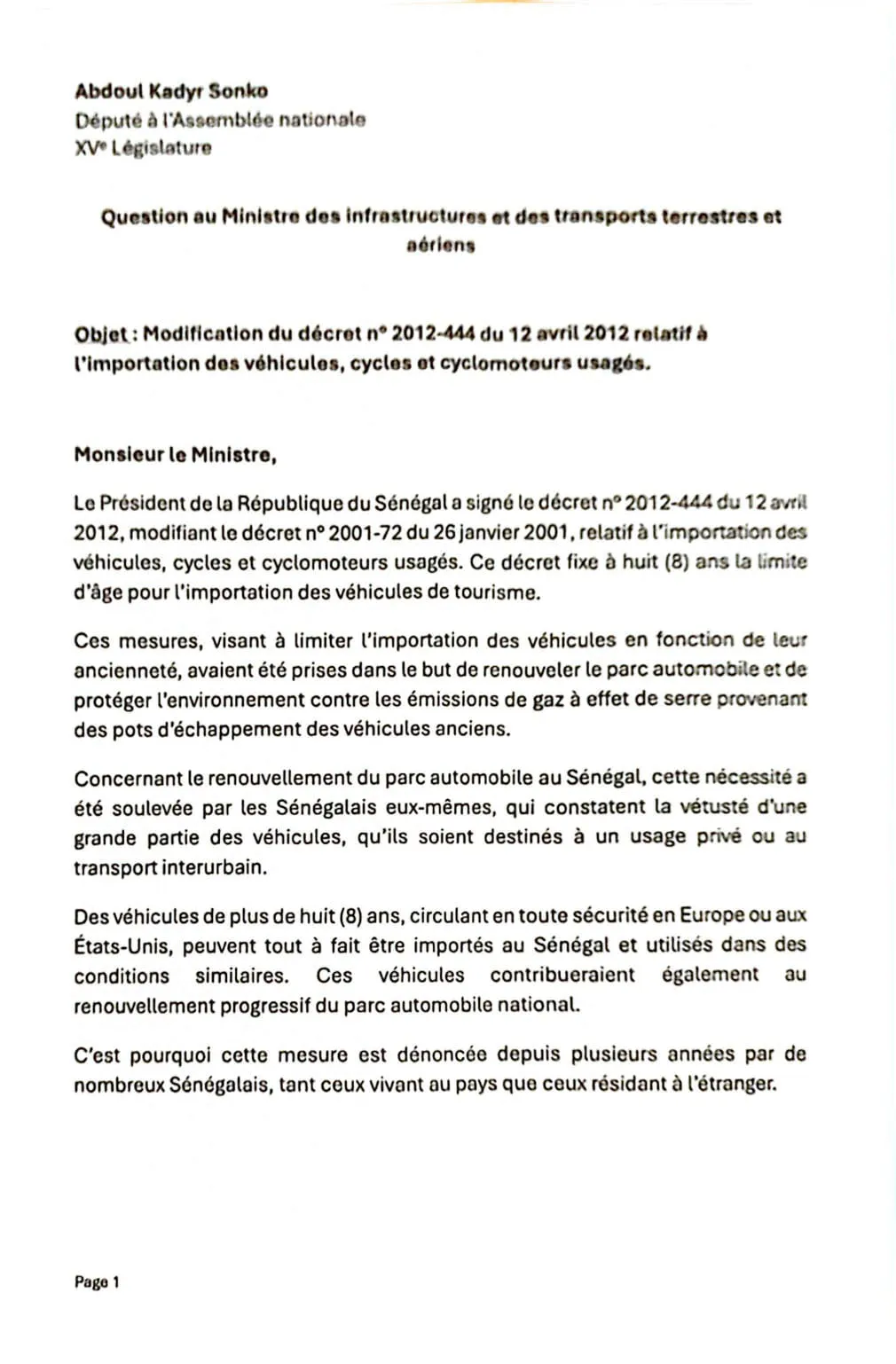 Document joint