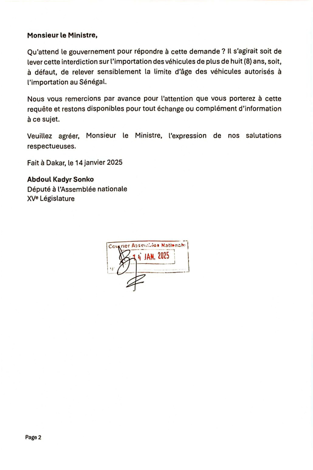 Document joint