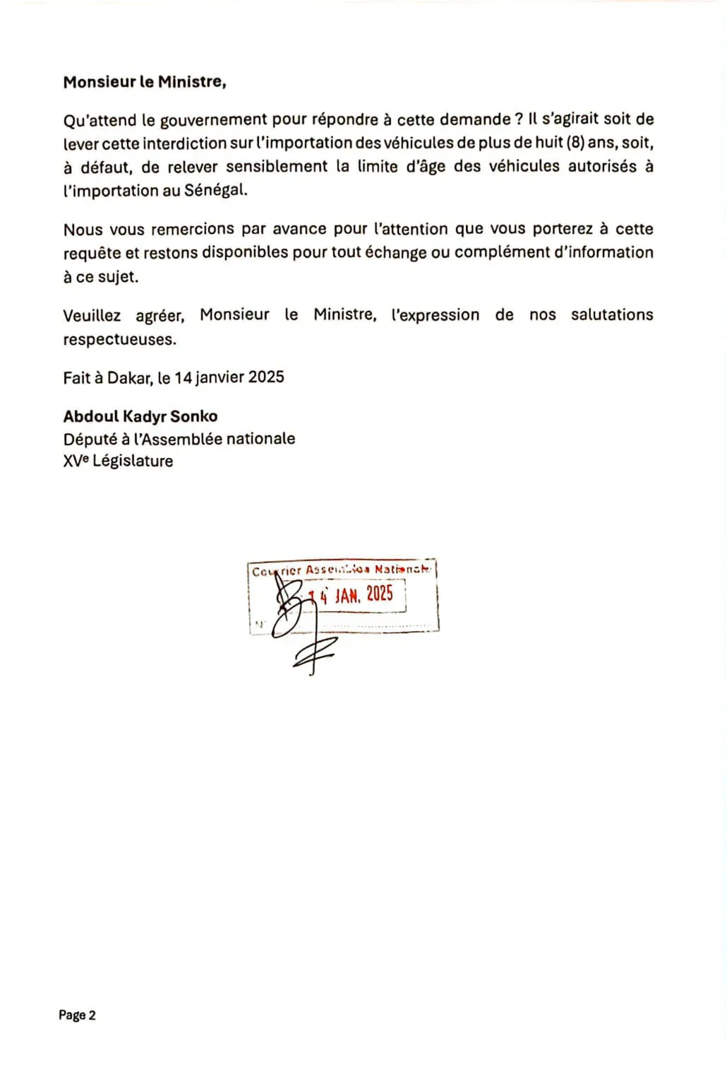 Document joint