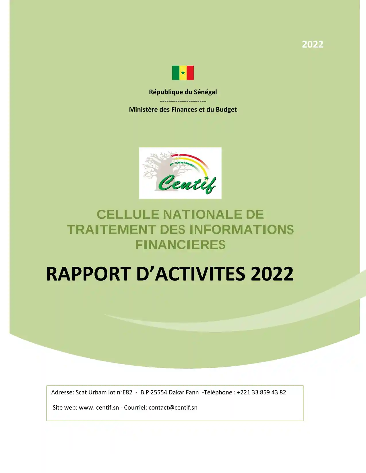 CENTIF Rapport d'activité 2022