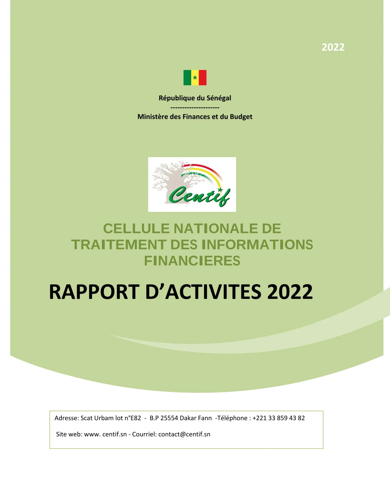 CENTIF Rapport d'activité 2022