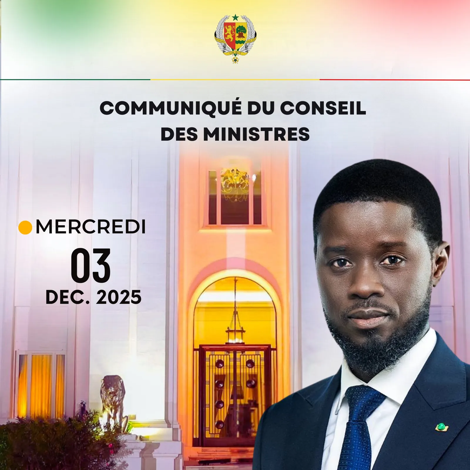 Conseil des Ministres du 03 décembre 2025