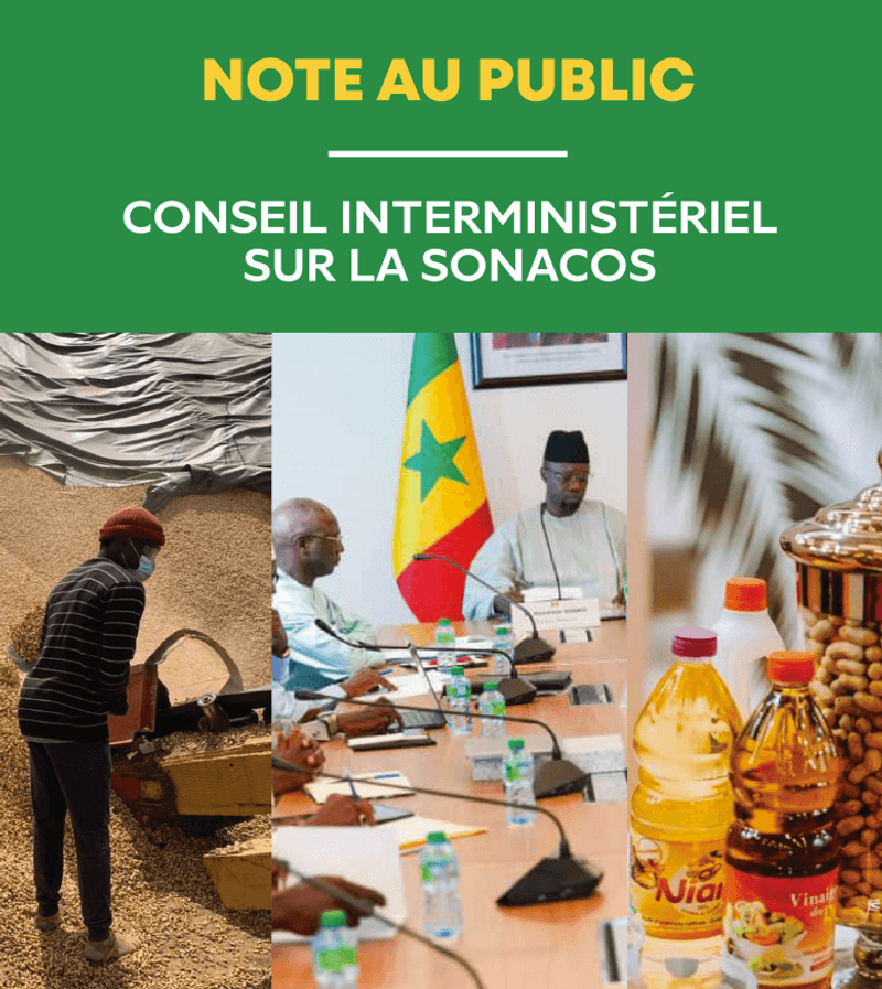 Note au Public - Conseil interministériel sur la SONACOS
