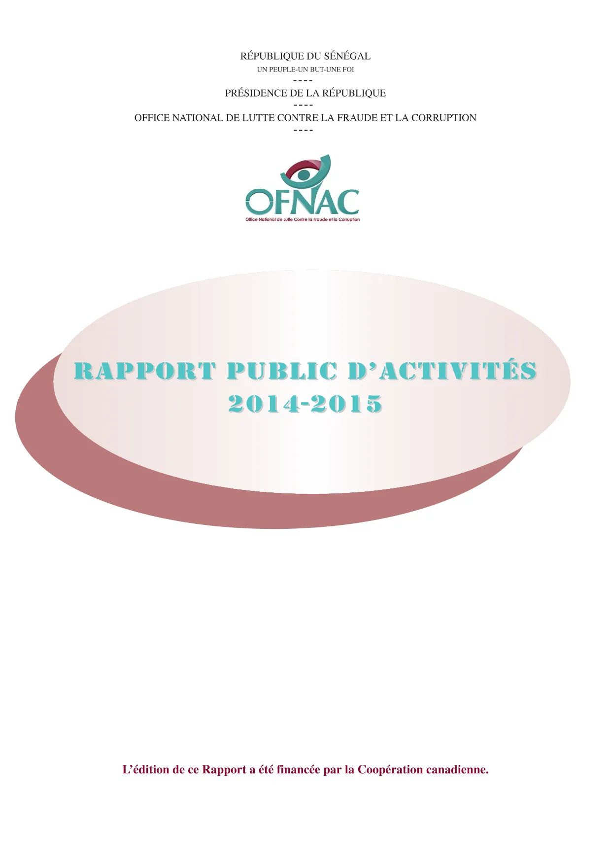 OFNAC Rapport activité 2014-2015