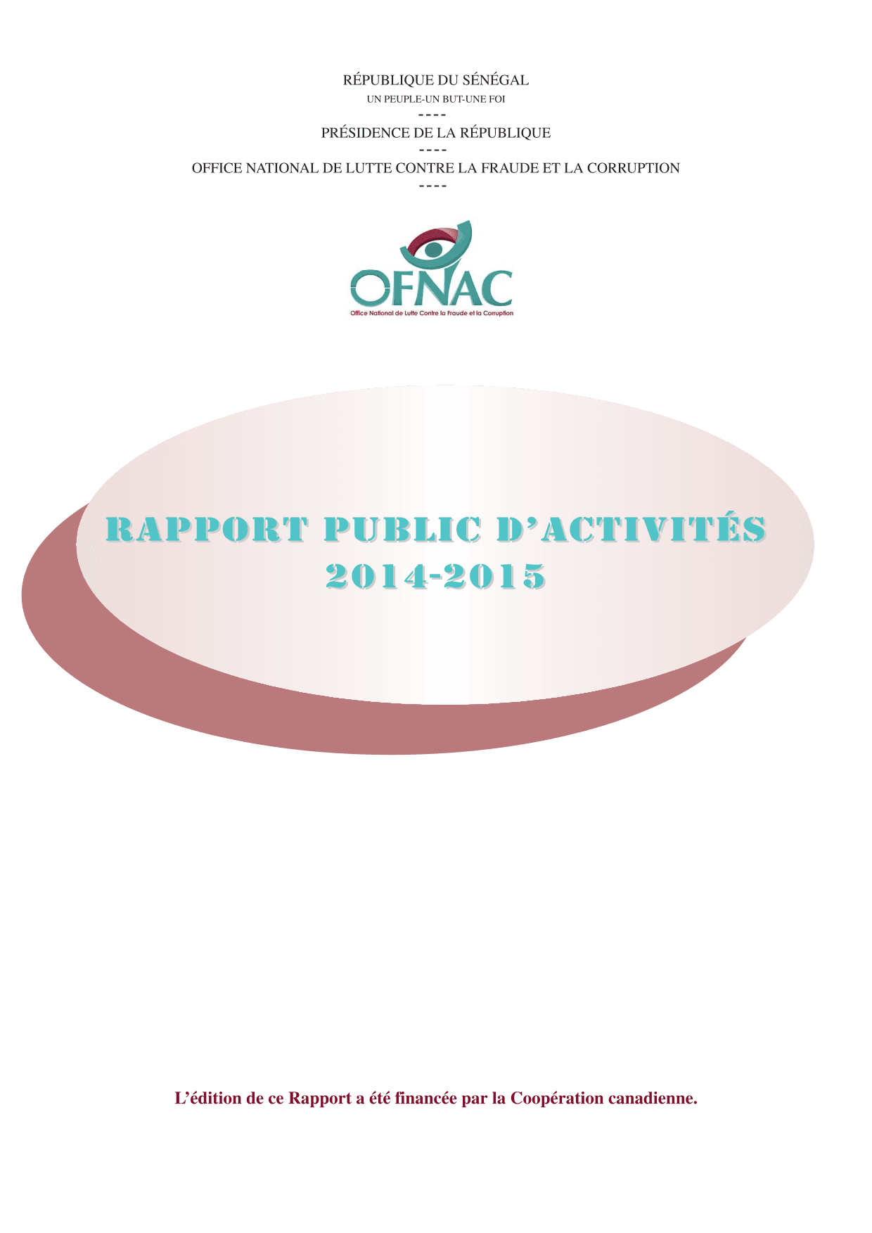 OFNAC Rapport activité 2014-2015
