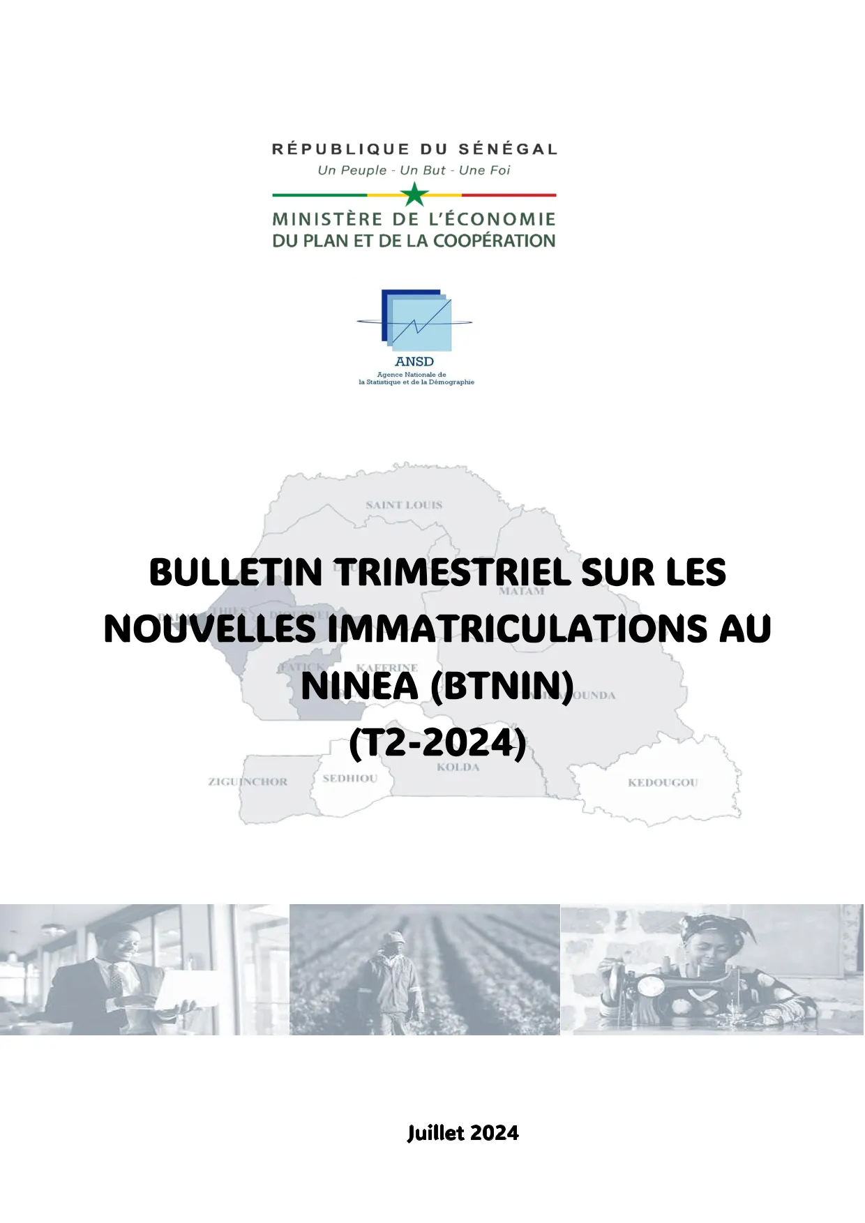 Bulletin trimestriel sur les nouvelles immatriculations au NINEA (BTNIN), T2 2024 – ANSD