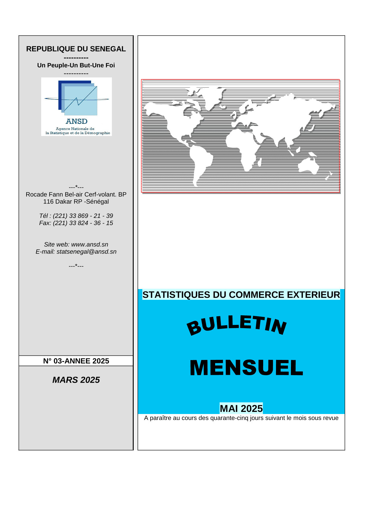 Bulletin mensuel des statistiques du commerce extérieur (BMSCE), mars 2025 – ANSD