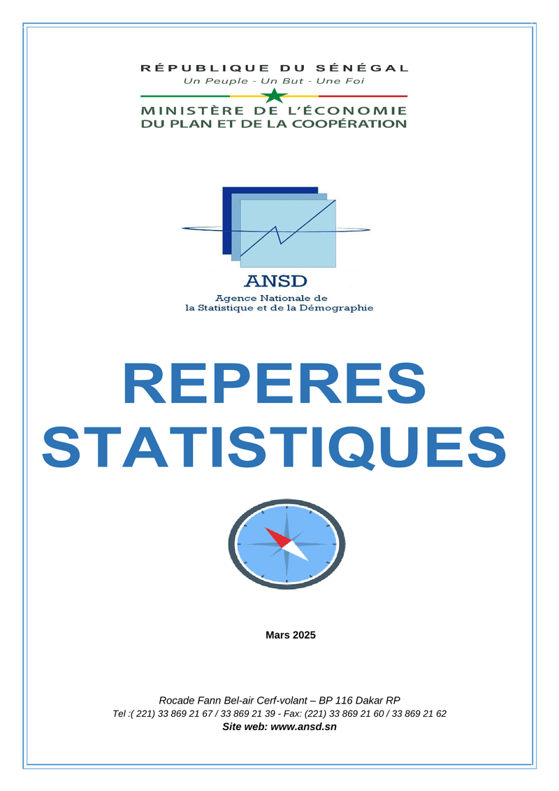 Repères statistiques du Sénégal, mars 2025 – ANSD