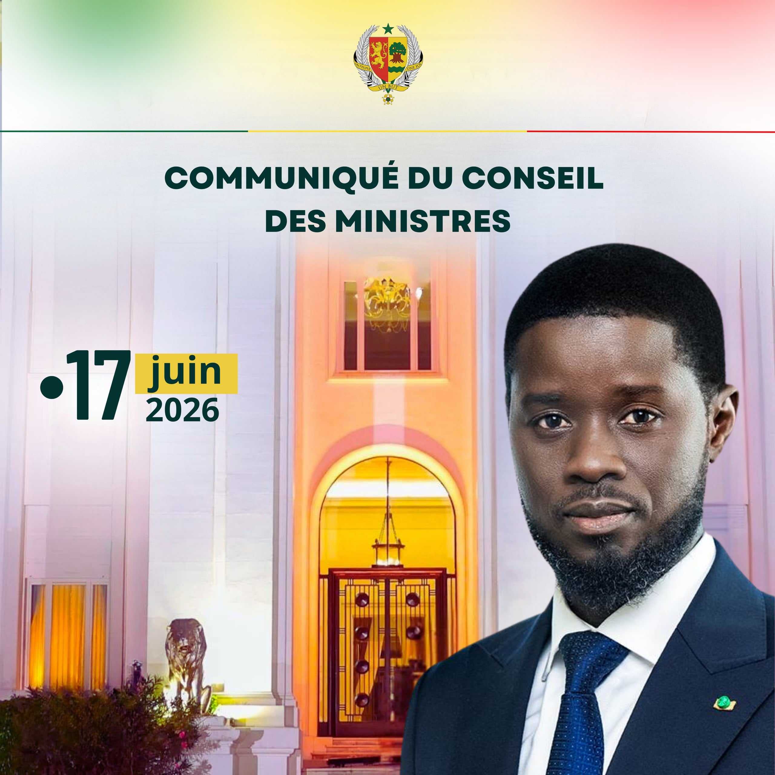 Conseil des Ministres du mercredi 17 juin 2026