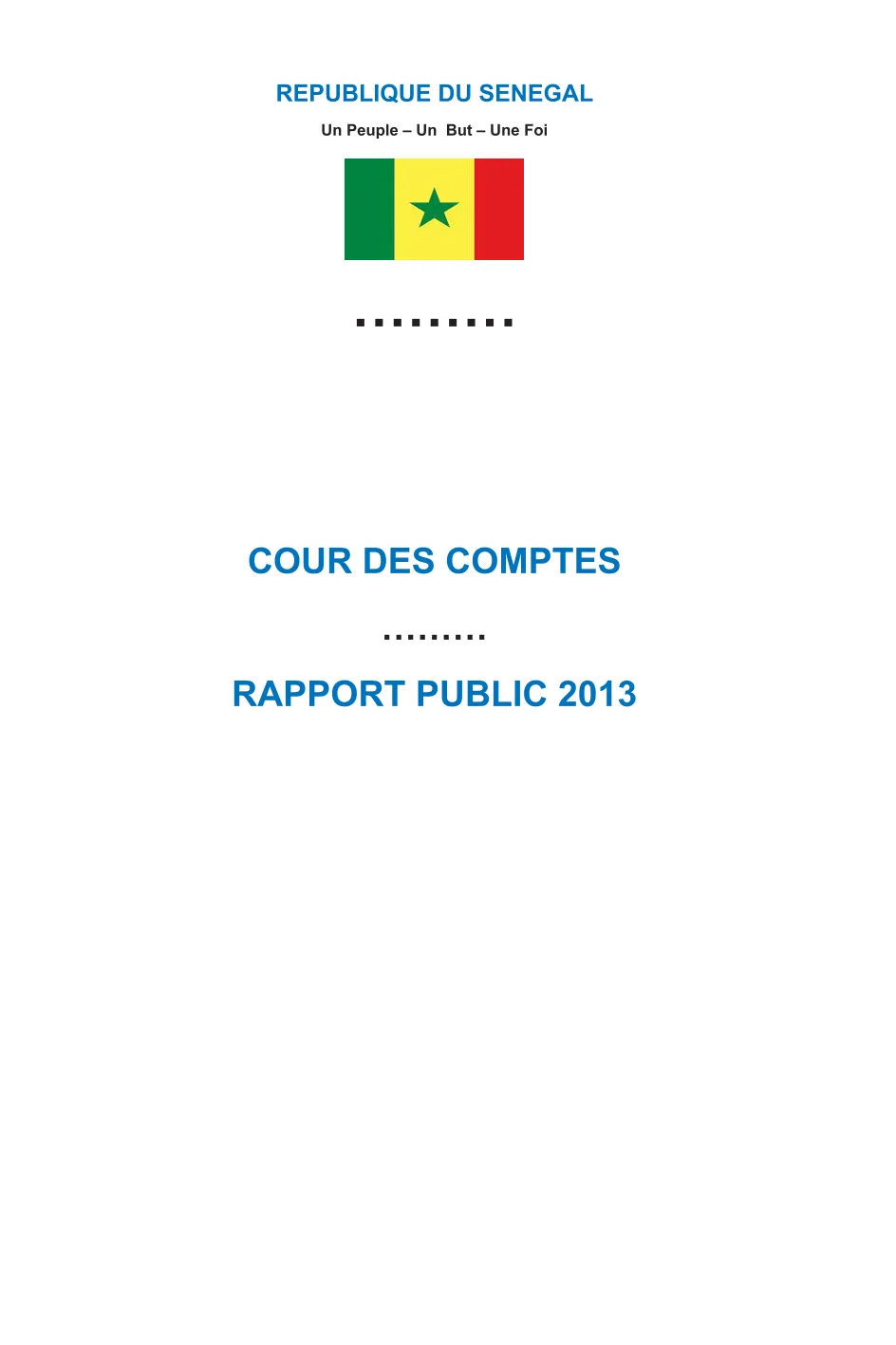 Cour des comptes Rapport Public Annuel 2013