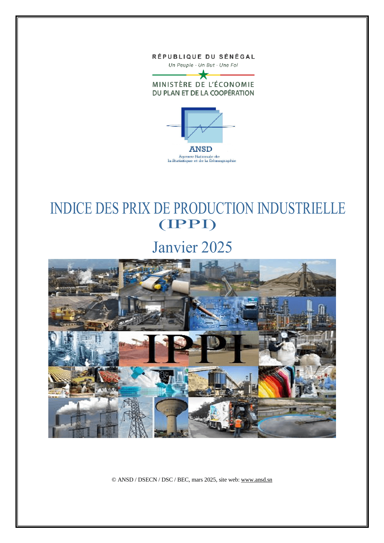 Indice des prix de production industrielle (IPPI), janvier 2025 – ANSD