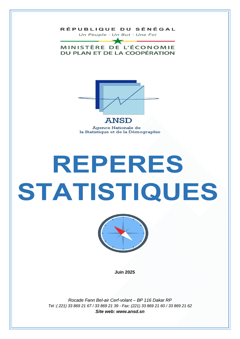 Repères statistiques du Sénégal, juin 2025 – ANSD