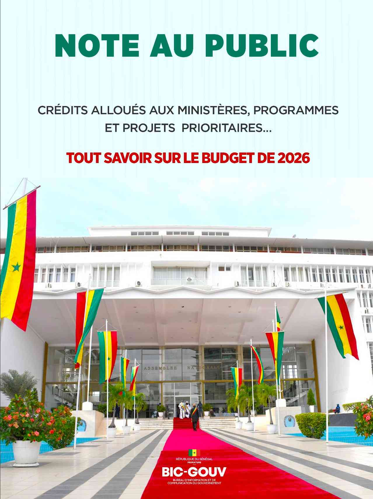 Note au Public - Tout savoir sur le budget de 2026