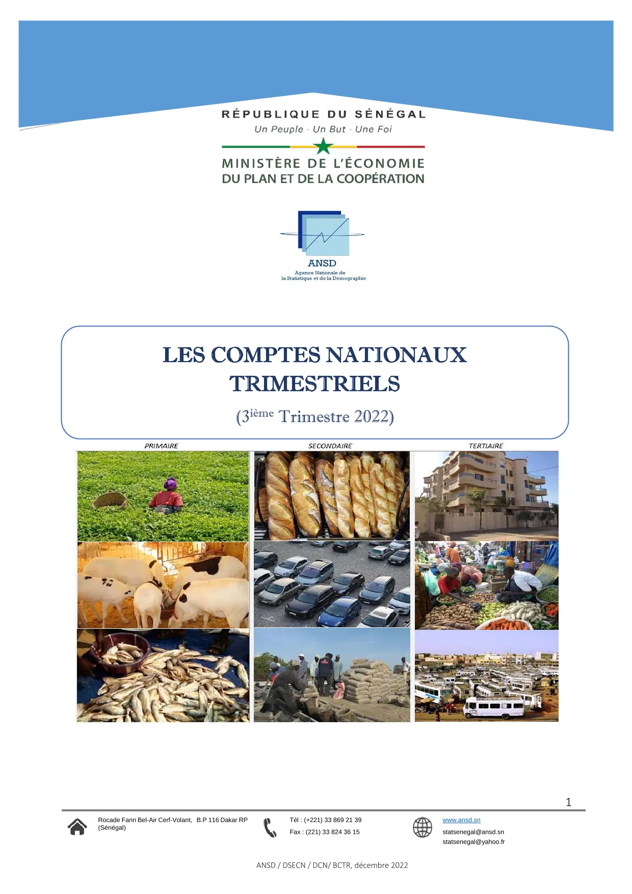 Comptes nationaux trimestriels du Sénégal, 3e trimestre 2022 – ANSD