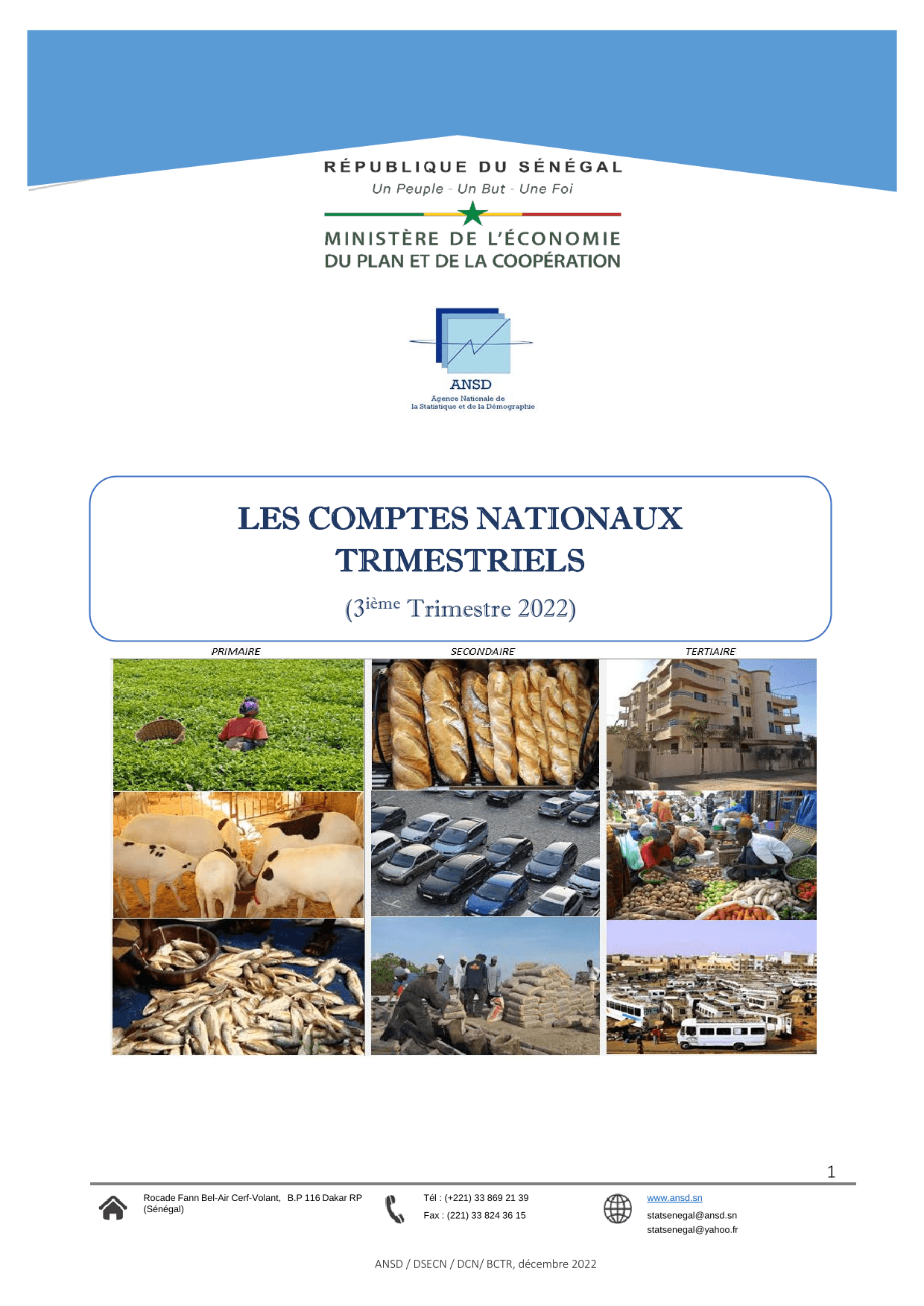 Comptes nationaux trimestriels du Sénégal, 3e trimestre 2022 – ANSD