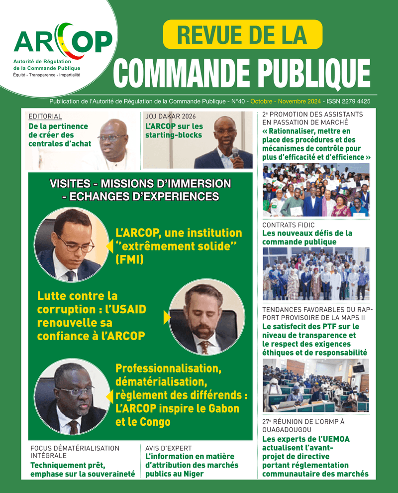 Revue de la Commande publique n°40, octobre-novembre 2024 – ARCOP