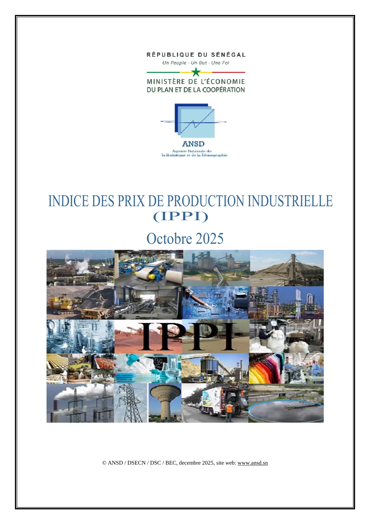 Indice des prix de production industrielle (IPPI) d’octobre 2025 – ANSD