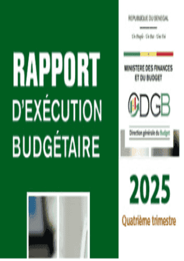 Rapport Trimestriel d'Exécution du Budget au 31 Décembre 2025 (RTEB)