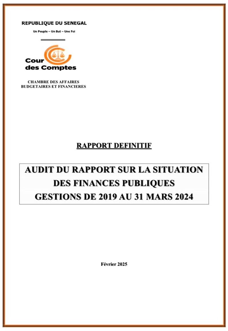 Rapport Cours des comptes sur la situation des finances publiques de 2019 à 2024