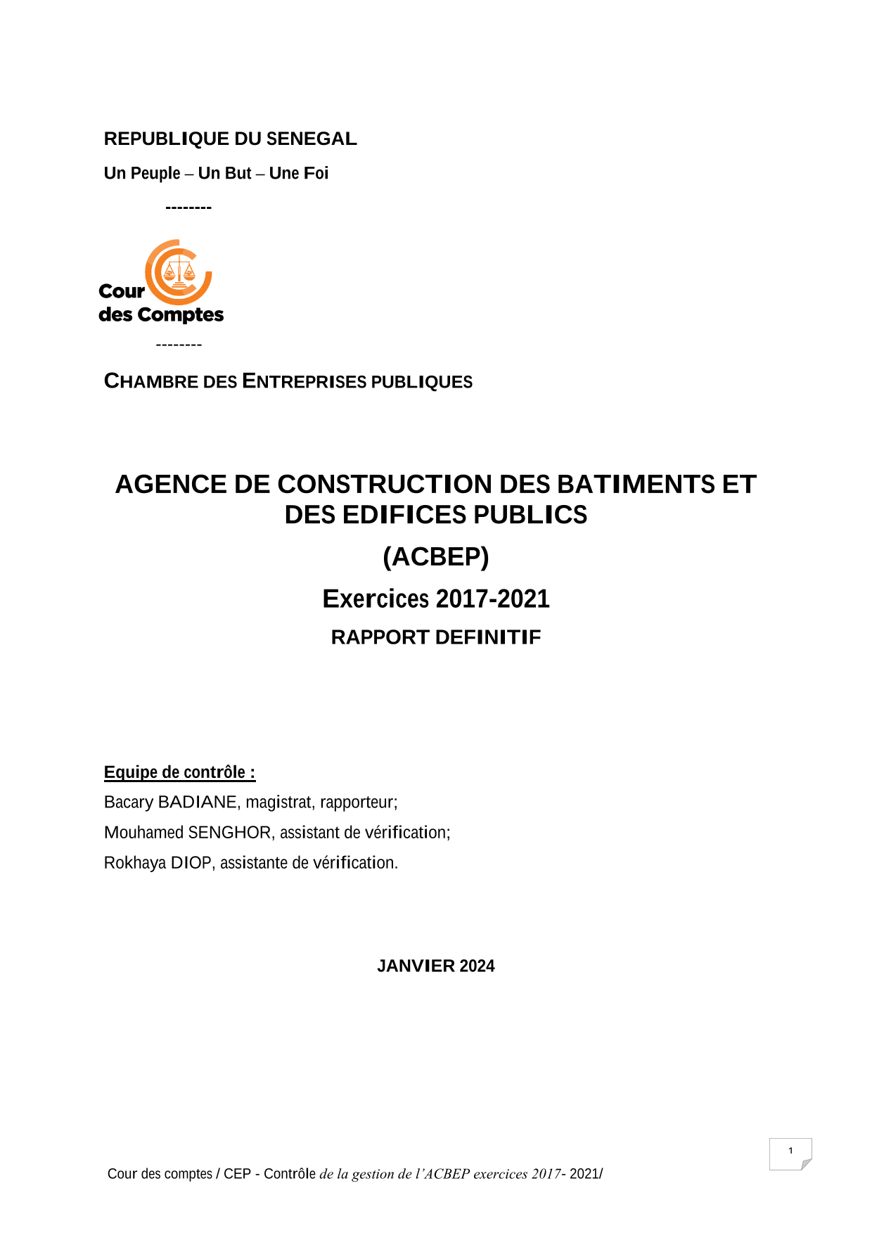 Cour des comptes Rapport contrôle de la gestion de l'ACBEP (2017-2021)
