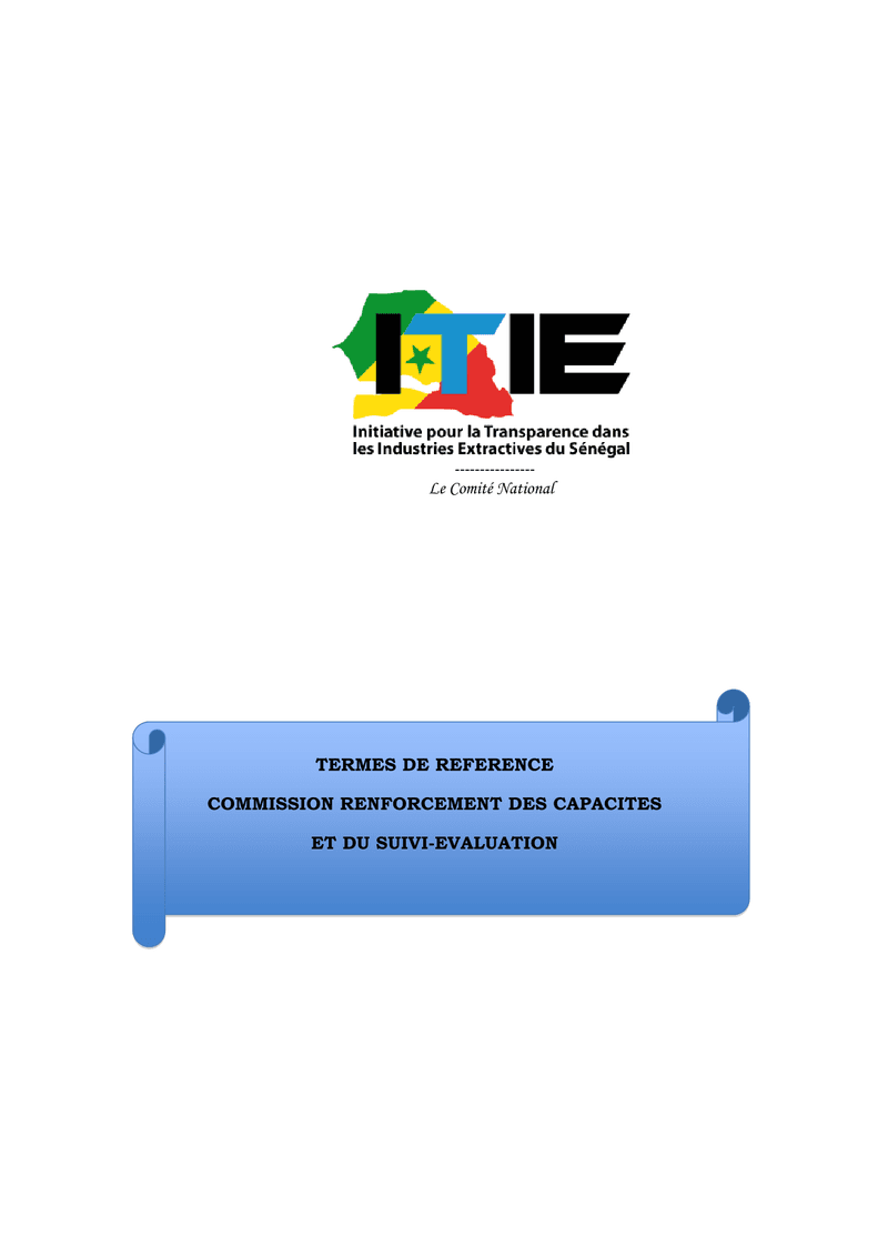 Termes de référence de la Commission renforcement des capacités et de suivi-évaluation de l’ITIE Sénégal – Comité national de l’ITIE Sénégal