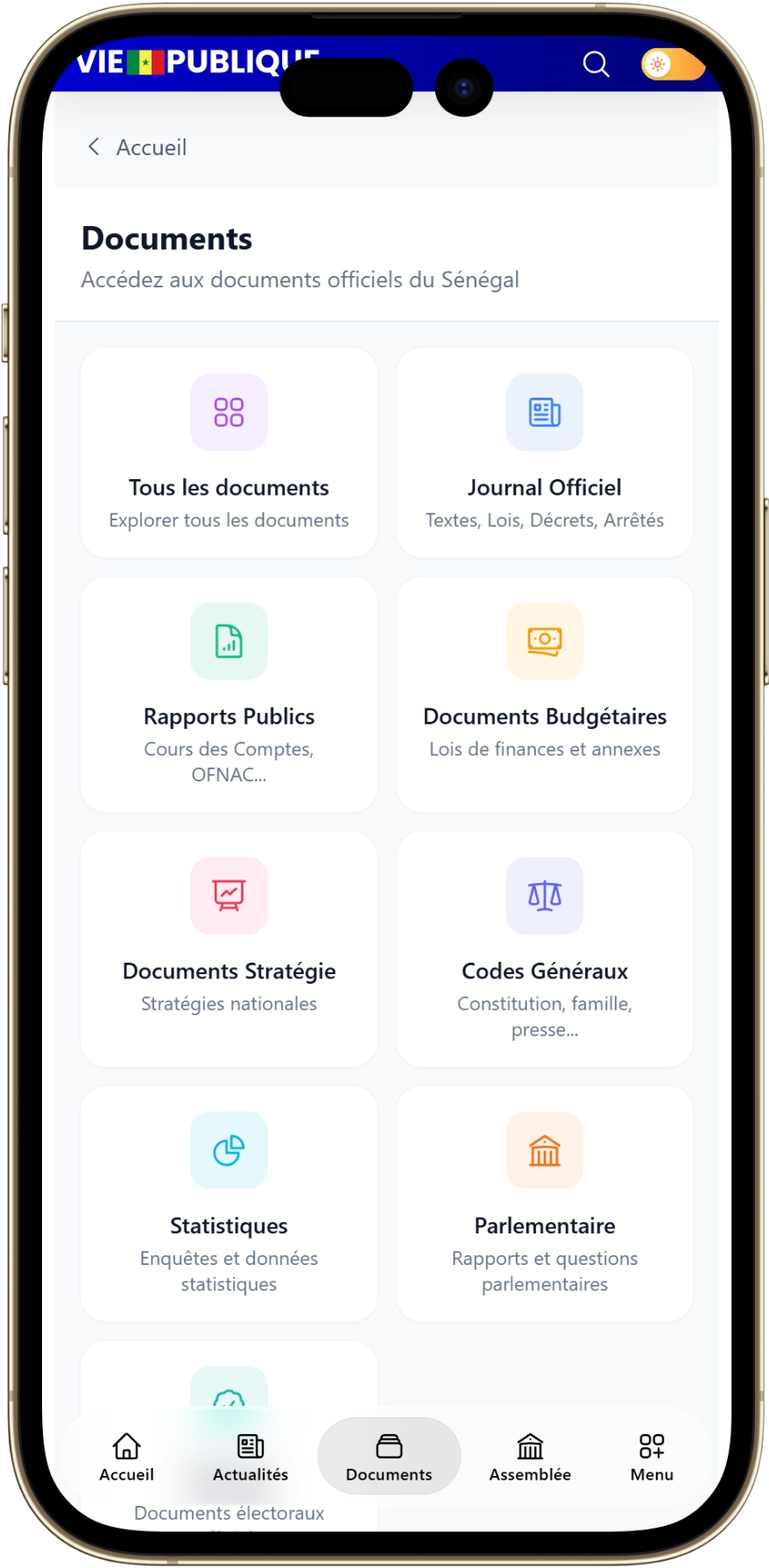 Documents officiels du Sénégal