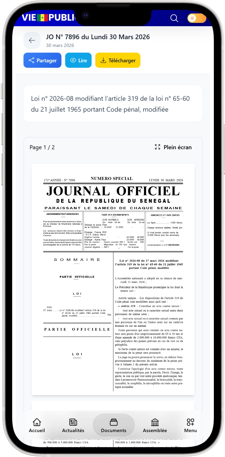Journal Officiel du Sénégal